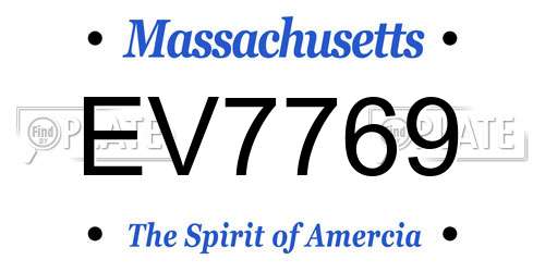 EV7769 Massachusetts License Plate