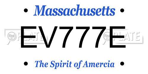 EV777E Massachusetts License Plate