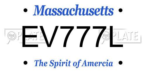 EV777L Massachusetts License Plate