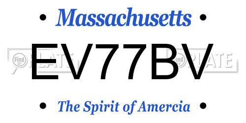 EV77BV Massachusetts License Plate