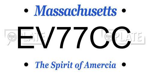 EV77CC Massachusetts License Plate