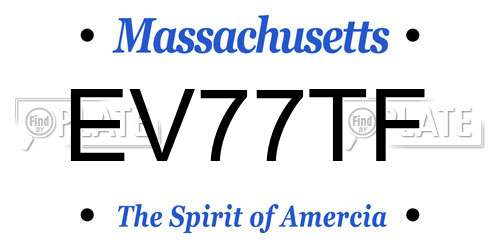 EV77TF Massachusetts License Plate
