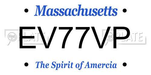 EV77VP Massachusetts License Plate