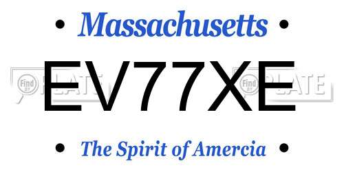 EV77XE Massachusetts License Plate