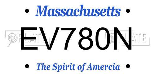 EV780N Massachusetts License Plate