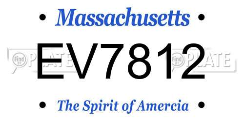 EV7812 Massachusetts License Plate