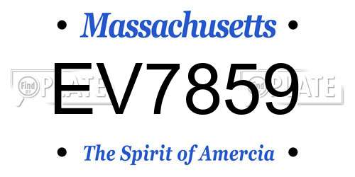 EV7859 Massachusetts License Plate