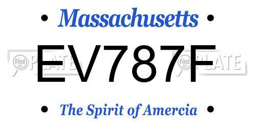EV787F Massachusetts License Plate