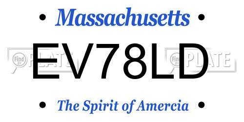 EV78LD Massachusetts License Plate