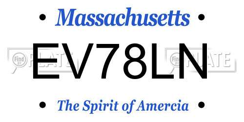 EV78LN Massachusetts License Plate