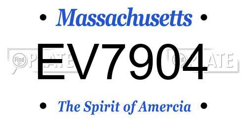 EV7904 Massachusetts License Plate