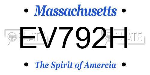 EV792H Massachusetts License Plate