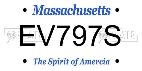 EV797S Massachusetts License Plate
