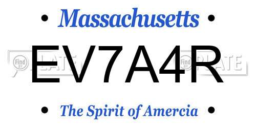 EV7A4R Massachusetts License Plate