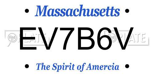 EV7B6V Massachusetts License Plate