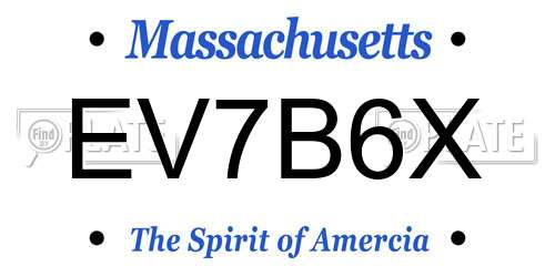 EV7B6X Massachusetts License Plate