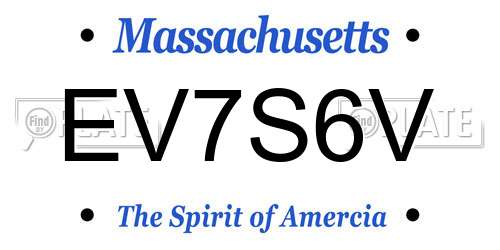 EV7S6V Massachusetts License Plate