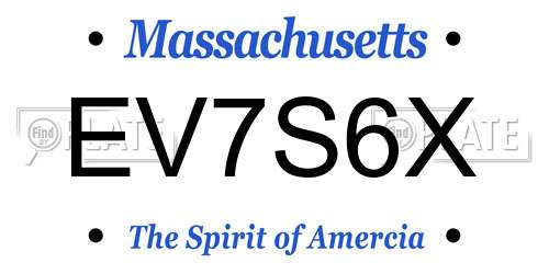 EV7S6X Massachusetts License Plate