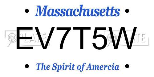 EV7T5W Massachusetts License Plate