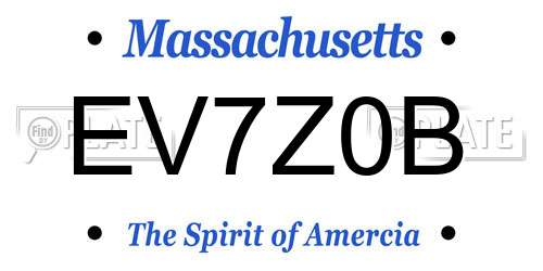 EV7Z0B Massachusetts License Plate