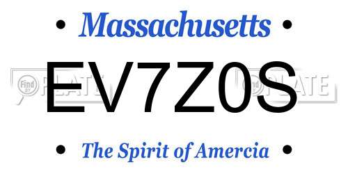 EV7Z0S Massachusetts License Plate