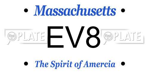 EV8 Massachusetts License Plate