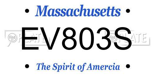 EV803S Massachusetts License Plate