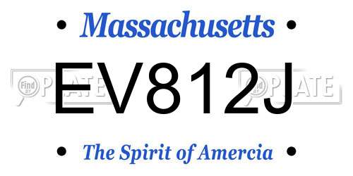 EV812J Massachusetts License Plate