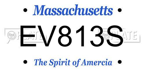 EV813S Massachusetts License Plate