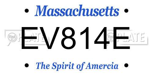 EV814E Massachusetts License Plate