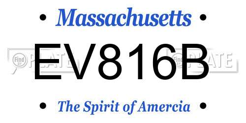EV816B Massachusetts License Plate