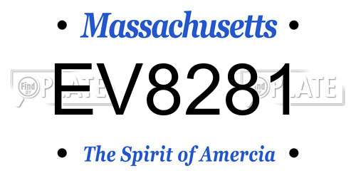 EV8281 Massachusetts License Plate