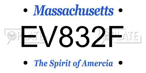 EV832F Massachusetts License Plate