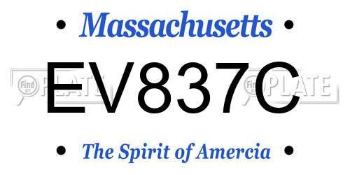 EV837C Massachusetts License Plate