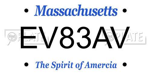 EV83AV Massachusetts License Plate