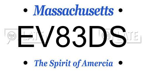 EV83DS Massachusetts License Plate