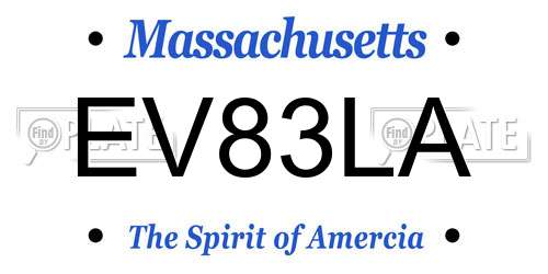 EV83LA Massachusetts License Plate