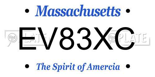 EV83XC Massachusetts License Plate