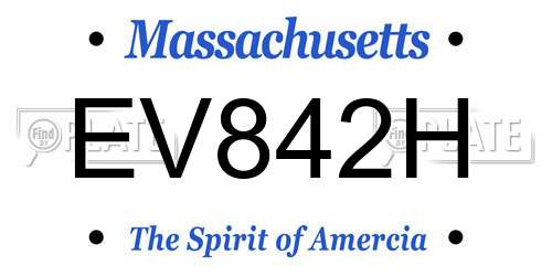 EV842H Massachusetts License Plate