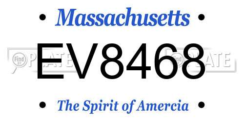 EV8468 Massachusetts License Plate