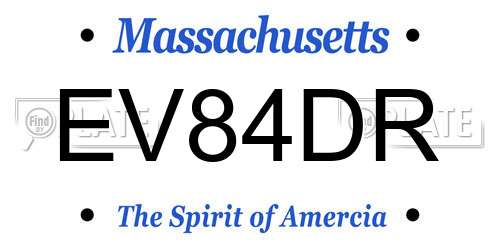 EV84DR Massachusetts License Plate