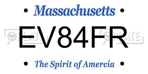EV84FR Massachusetts License Plate