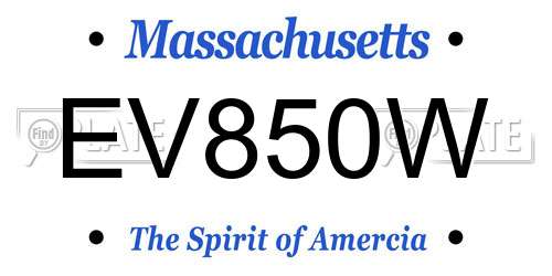EV850W Massachusetts License Plate