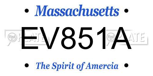 EV851A Massachusetts License Plate