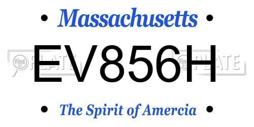EV856H Massachusetts License Plate