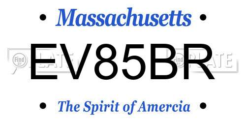 EV85BR Massachusetts License Plate