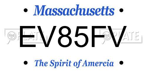 EV85FV Massachusetts License Plate