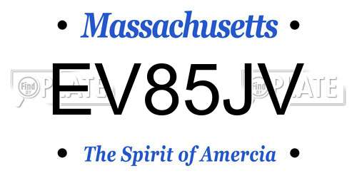 EV85JV Massachusetts License Plate