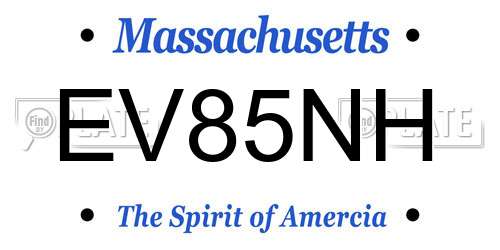 EV85NH Massachusetts License Plate