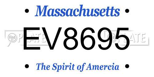 EV8695 Massachusetts License Plate